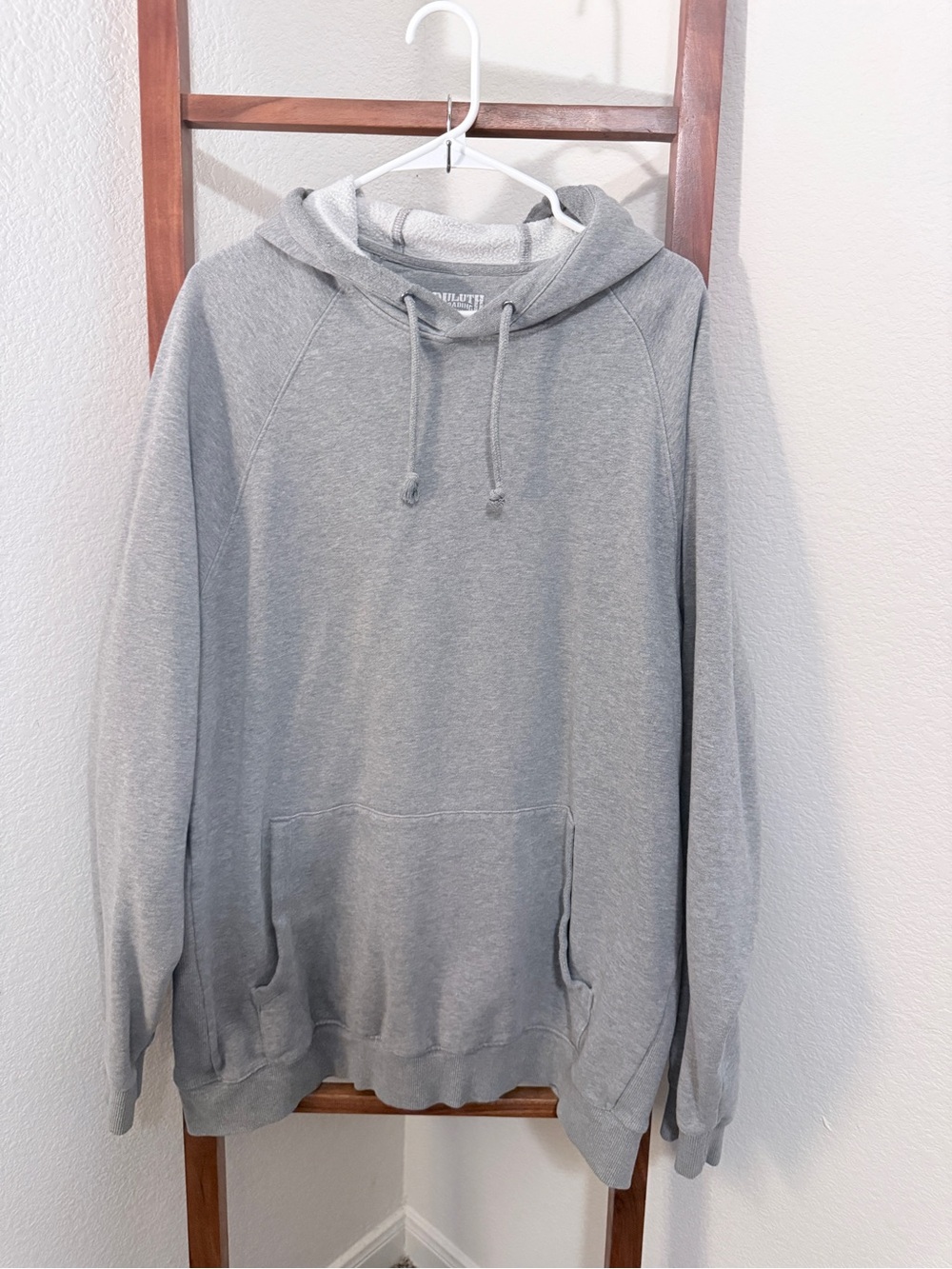 Duluth Trading Co Gray Hooded Pullover Sweatshirt